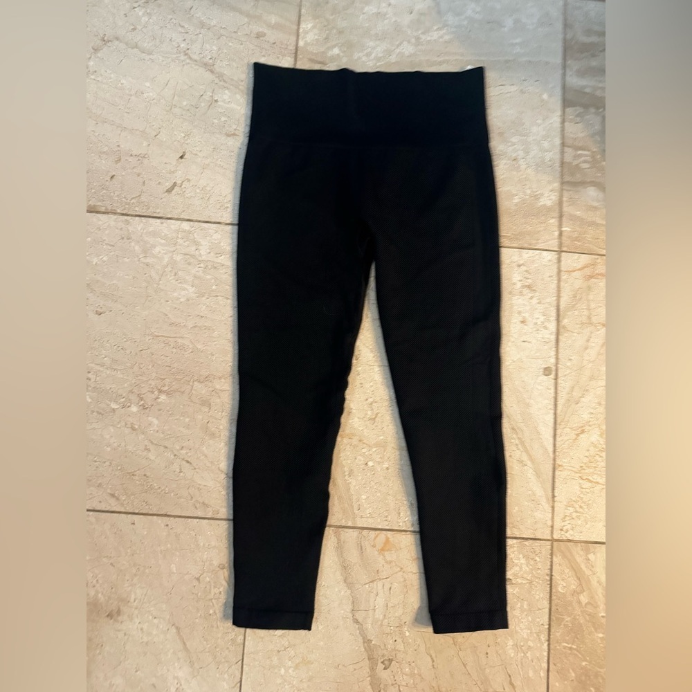 SPANX LOOK AT ME NOW Black High-Waisted Leggings 7/8 crop SIZE 1x NWOT